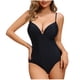 thumbnail image 2 of Trajes de baño de una pieza para mujer, traje de baño de bikini con tirantes y espalda descubierta de color liso para mujer, 2 of 5