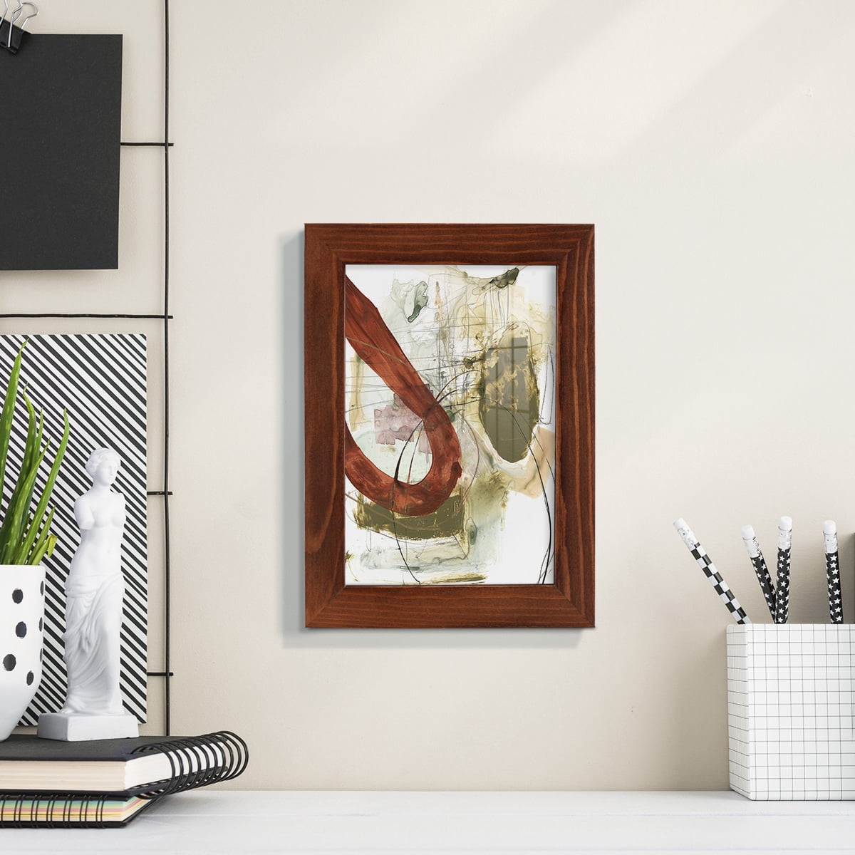 Rusted Loops I - Framed Print w/glass - Chestnut