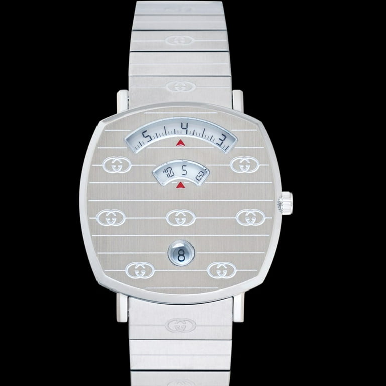 GUCCI 腕時計 クォーツ シルバー Gucci Men's Grip Silver Dial Watch - YA157401 - Walmart.com