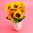 thumbnail image 5 of Shuliwen 30cm Realistic Sunflower Bunch 7-Bifurcation Artificial Sunflower Floral Arrangement Faux Sunflower Bouquet for Home Decoration Wedding Decor, 5 of 9