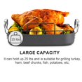 thumbnail image 3 of Cooks Standard Turkey Roasting Pan with Rack Hard Anodized Nonstick 16-Inch x 12-Inch Chicken Ham Roaster Pan Multi-Use Grill Pan with Handles Black, 3 of 4