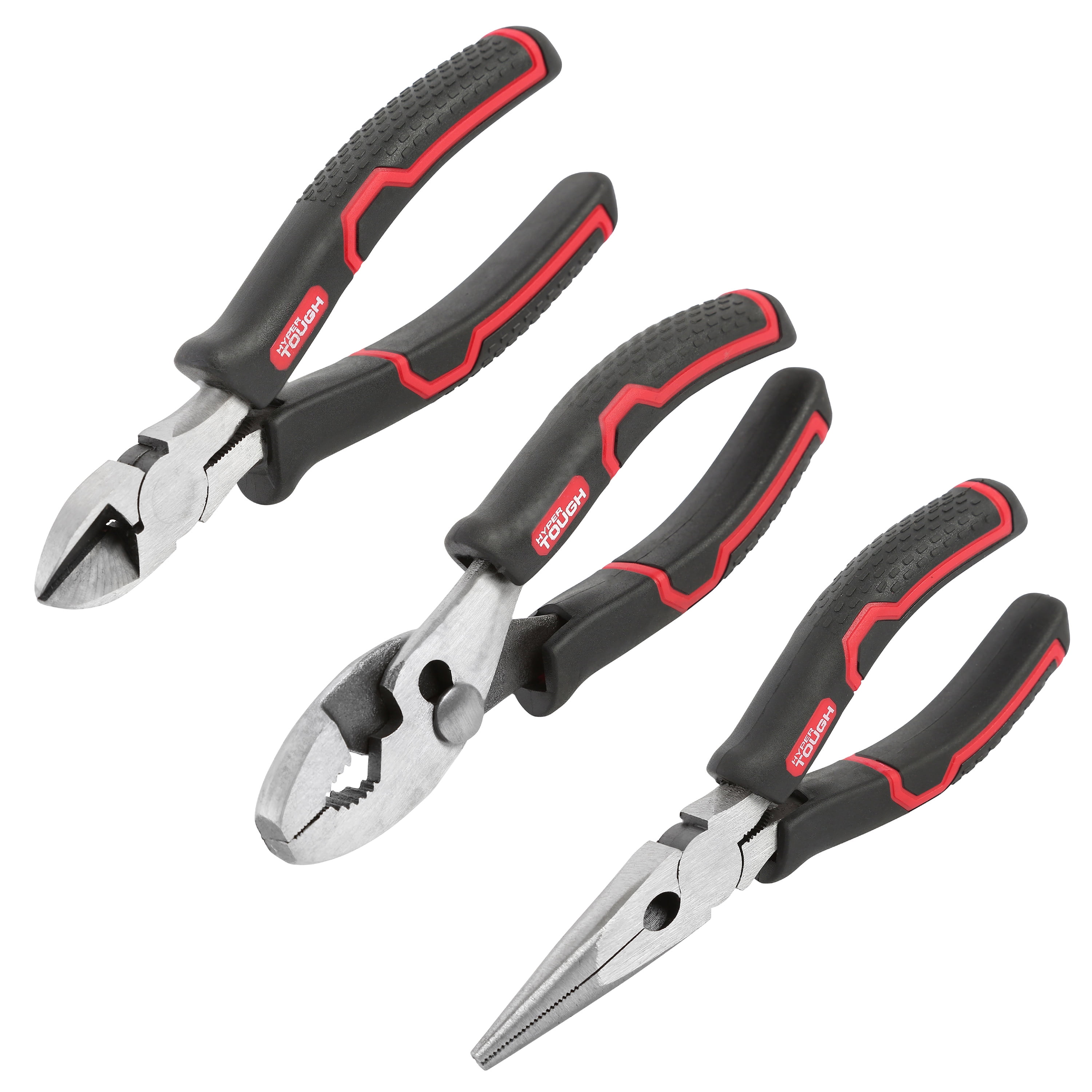 3 Piece Combination Heavy Duty Pliers Set Soft Grip Handle Tools Plier Steel 