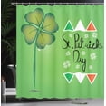 thumbnail image 4 of Ambesonne Celebration Shower Curtain, Clover Leaf Flags, 69"Wx84"L, Olive and Fern Green, 4 of 5