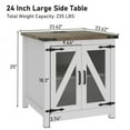 thumbnail image 5 of ChVans 24'' Farmhouse End Table with LED Lights&Charging Station, Mesh Barn Door, Adjustable Storage Shelf, Farmhouse Lighted Sidetable for Living Room, Bedroom, Office, 5 of 7