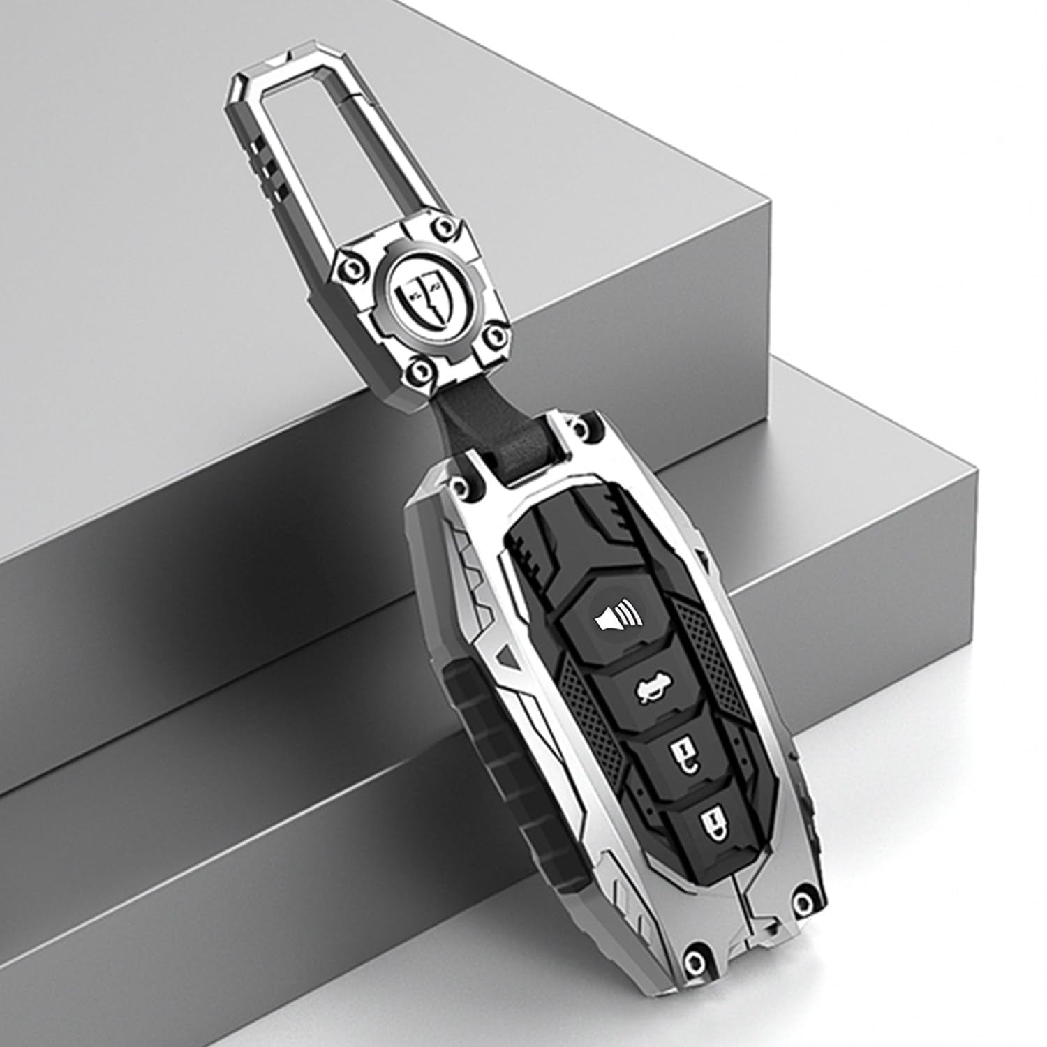 Heavy Key Fob Cover Case Protector, Zinc Alloy + Silicon, Suitable for SUV, Pickup Truck, Passenger Car