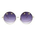 thumbnail image 2 of Womens Retro Heart Stud Smiley Face Hippie Metal Rim Sunglasses Gold Purple, 2 of 4