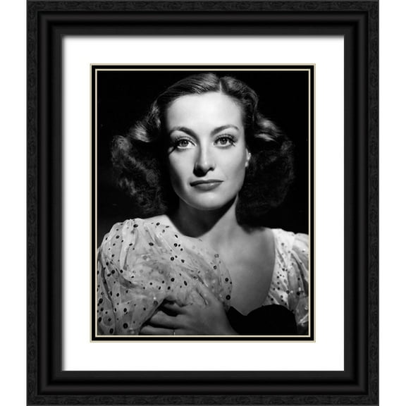 Vintage Hollywood Archive 12x14 Black Ornate Wood Framed with Double Matting Museum Art Print Titled - Joan Crawford, 1936
