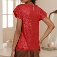 thumbnail image 7 of XIAfhje Women's Sequin Tops Short Sleeve Round Neck Glitter Sparkly Party Blouse Regular Fit Going Out Shirt Clubwear Cocktail Shirt for Night Club Party Performance Costume, 7 of 7
