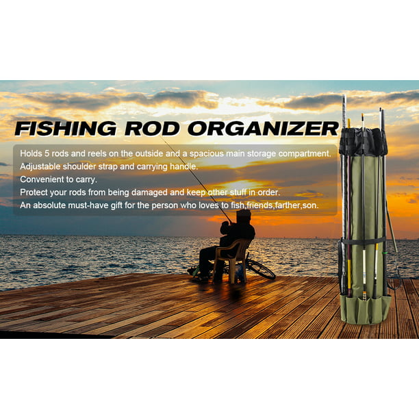 Amdohai Fishing Rod Tackle Bag Large Capacity Fishing Pole Storage