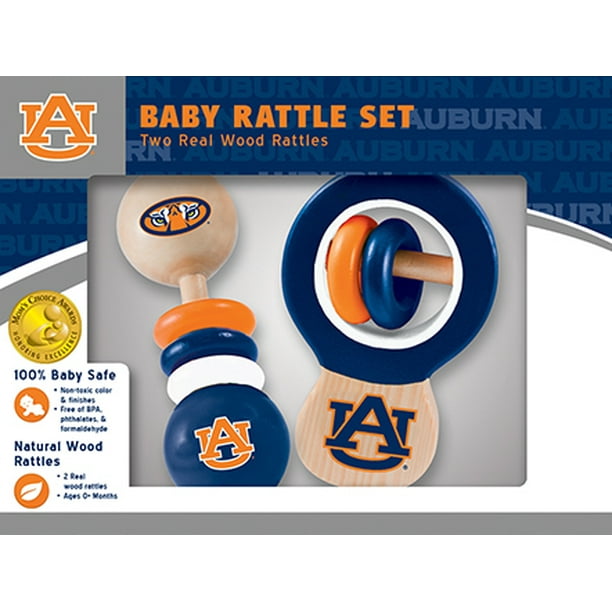 NCAA Auburn Real Wood Baby Rattles ( 2Pack) by MasterPieces