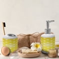 thumbnail image 4 of Ambesonne Yellow Soap Dispenser & Toothbrush Holder Set, Vibrant Stars Fun Retro, 2 Pcs, White Yellow, 4 of 6