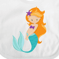 thumbnail image 4 of Inktastic Cute Little Mermaid, Orange Hair, Purple Sea Star Girls Baby Bib, 4 of 4