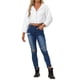 thumbnail image 2 of Abrigo de piel sintética casual para mujer INSPIRE CHIC con capucha, con cremallera, corto y de felpa suave, color blanco, 2 of 6