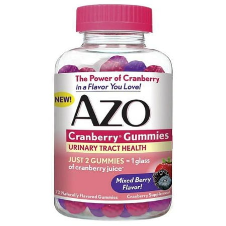 AZO Santé des voies urinaires Cranberry gélifiés, mixte Berry 72 ch (pack de 3)