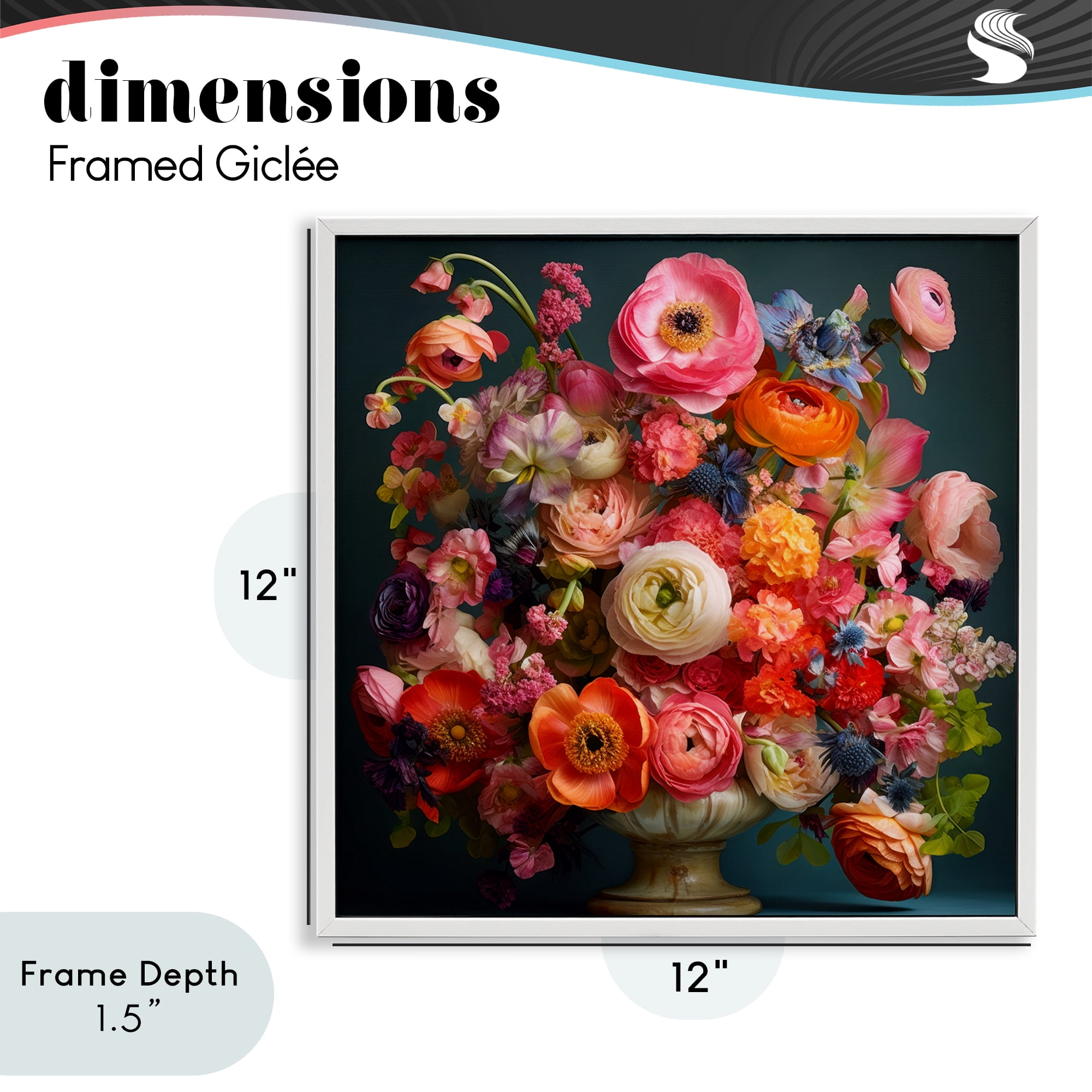 Stupell Industries Harmonious Mixed Peonies White Framed Giclee Art, design by Lazar Studio