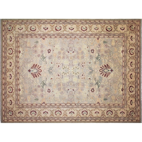 noori rug n3066 peshawar kumis hand knotted area rug 10'1" x 13'2" green/beige