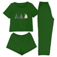 thumbnail image 2 of EchfiProm Cute Christmas Pajamas for Women Sleepwear Short Sleeve Long Pants 3 Piece Set Soft Adults Lounge Sets Nightwear, 2 of 8