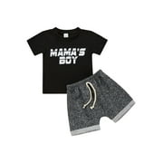 Infant Baby Boy 2pcs Clothes Set Letter Short Sleeve Tops Shorts Summer Outfits