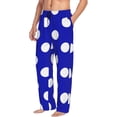 thumbnail image 6 of Salouo Blue And White Polka Dot Print Pajama Pants for Men, Lounge Pants Elastic Waistband Casual Men's sleepwear Loungewear Sleep Pajama Pant -Small, 6 of 7