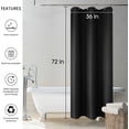 thumbnail image 5 of Waffle Fabric Shower Curtain Stall Shower Curtain for Bathroom Heavy Duty Quality Waffle Shower Curtain for Hotel Bathtubs RV, 36 x 72 inch, Black, 5 of 6