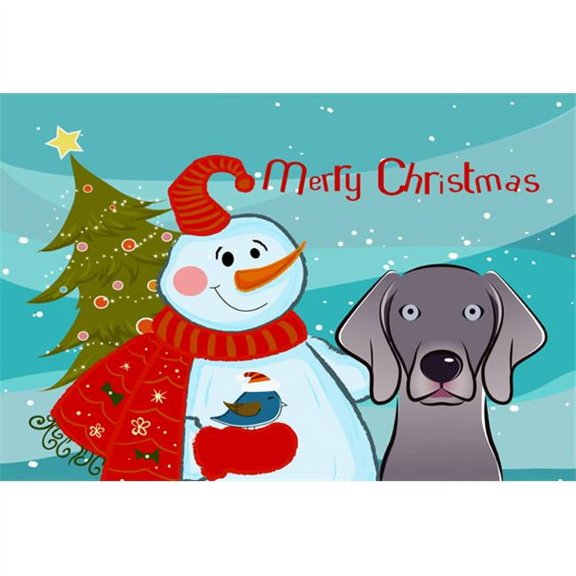 Carolines Treasures BB1851PLMT Snowman With Weimaraner Fabric Placemat