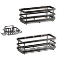 thumbnail image 4 of 3pcs Bathroom Shower Shelves Large Capacity Shower Rack Storage Keeps Items from Swaying Tipping or Falling, 4 of 8