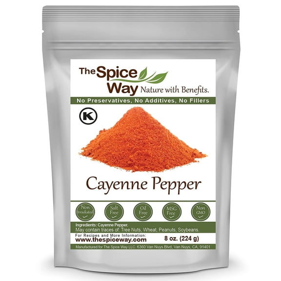 The Spice Way Premium Cayenne Ground - 8 oz - Pure Chile Powder
