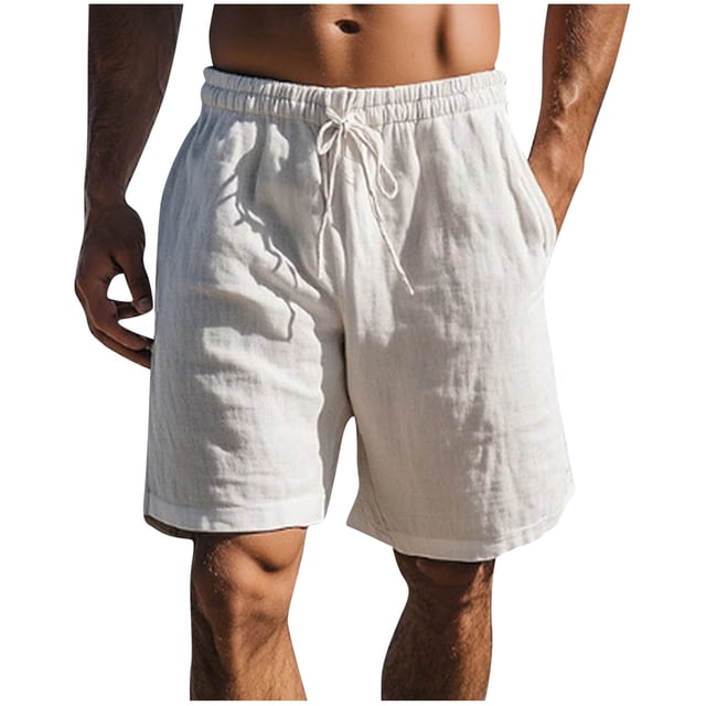 Dagugfen Summer Shorts for Men Drawstring Elastic Waist Knee Length Loose Gym Walking Athletic Shorts