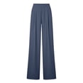 thumbnail image 5 of Women's Straight Leg Pleated Dress Pants, High Waisted Versatile Loose Elegant Business Casual Trousers with Pockets, 5 of 6