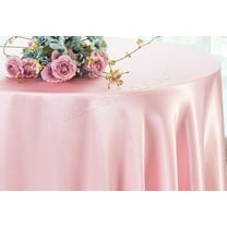 Wedding Linens Inc. 90'' Round Satin Table Cover Tablecloth - Pink