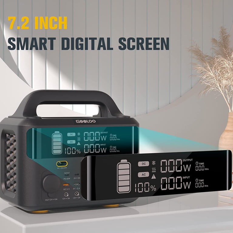GOOLOO GTX300 Portable Power Station, 300Wh Solar Generator with