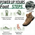 thumbnail image 4 of Men's Casual Leather Boots Handmade Lightweight Breathable Anti-slip Impact-resistant Sneakers Chukka Hiking Loafers Shoes Yellow 9.5 US, 4 of 7