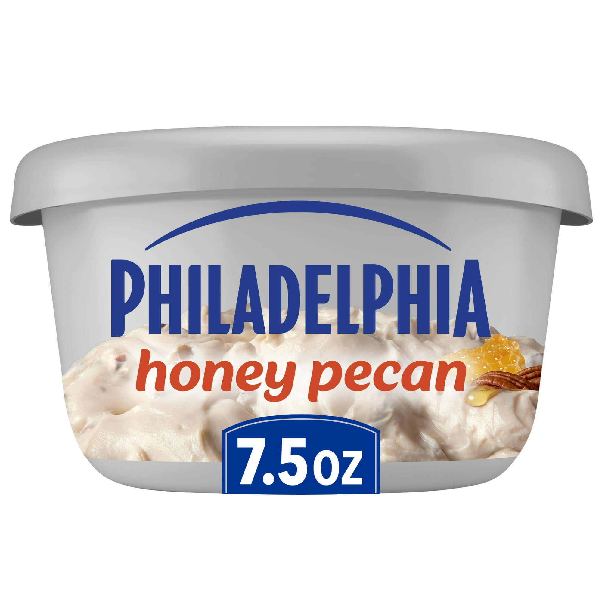 Philadelphia Flavored Cream Cheese Spread, 1 Tub, for Smooth, Spreadable Mornings, Honey Pecan Naturally Flavored, No Artificial Preservatives, Flavors or Dyes, 7.5 oz
