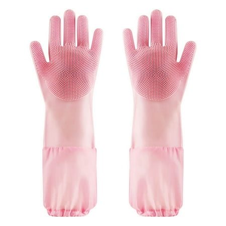 

Fuieoe Gloves Winter Gloves Lengthen Silicone Dishwashing Gloves Waterproof Household Cat And Dog Scratch Snap Proof Pet Bathing