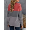 thumbnail image 2 of Sweat-shirt Décontracté à Col Rond à Manches Longues Imprimé à Rayures et Mollet, 2 of 6