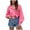 Hot Pink, variant on AXXD Womens Summer Tops Basic 2024 Trendy Long Sleeve Solid Comfortable Breathable V-Neck Shirt Tops