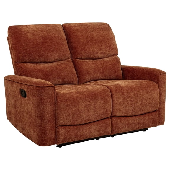 Coaster Navarro Upholstered Chenille Reclining Loveseat in Burnt Orange