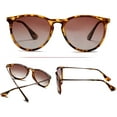 thumbnail image 3 of QiShi Vintage Round Sunglasses for Women Men Classic Retro Designer Style-Leopard, 3 of 8