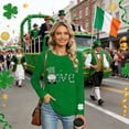 thumbnail image 6 of Craaazy Women's Casual St. Patrick's Day Long Sleeve Crewneck Loose Green Theme T-Shirts Gifts, 6 of 6