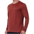 thumbnail image 1 of yoeyez Men's Sun Protection Shirts Solid Color Long Sleeve Sunscreen Shirt Lightweight Breathable Spf Rash Guard for Fishing Hiking Swimming Running Red,2XL, 1 of 7