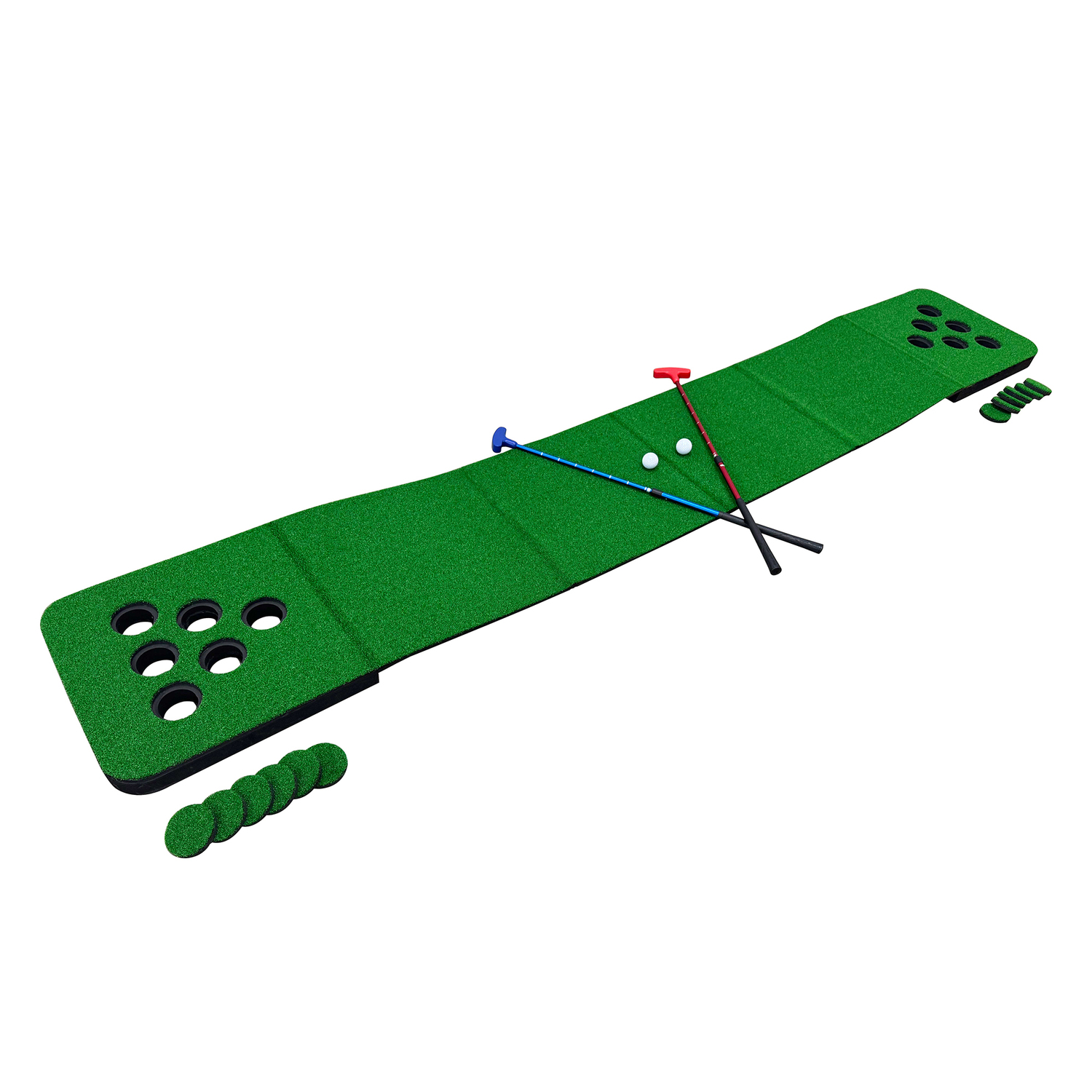 YardGames Putter Pong Golf Putting Lawn Games Including Putters and Golf Balls , 17 Pieces