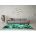 thumbnail image 3 of Ahgly Company Machine Washable Indoor Square Abstract Turquoise Blue Contemporary Area Rugs, 8' Square, 3 of 4