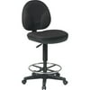 Work Smart Sculptured Seat and Back Adjustable Drafting Chair, Black Icon Fabric