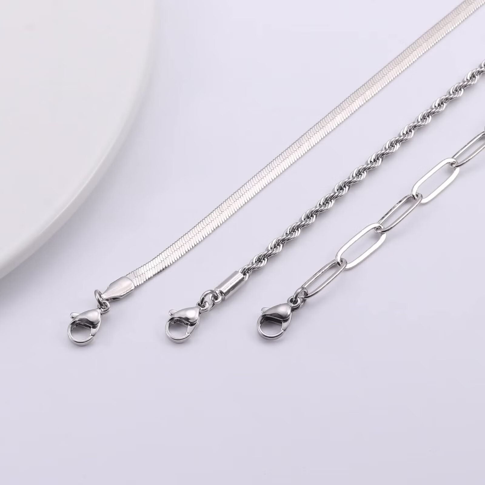 6pcs/set Dainty Silvery Bracelets Paperclip Chain Figaro Rope Chain Bracelet Gifts for Women Girls,Women's Jewelry,Temu