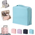 thumbnail image 1 of Stylish Handheld Partitioned Cosmetic Bag, Portable Standing Partition Travel Makeup Bag, Hanging Compartmental Design, Water-Resistant Oxford Fabric for Desktop Storage (#D), 1 of 6
