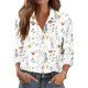 thumbnail image 1 of TaTaai Women Casual Printed Button Down Shirt Long Sleeve Collared Top Ladies Spring Autumn Daily Commute Office Wear Soft Breathable No Fading Machine Washable Stylish Blouse Gift, 1 of 6