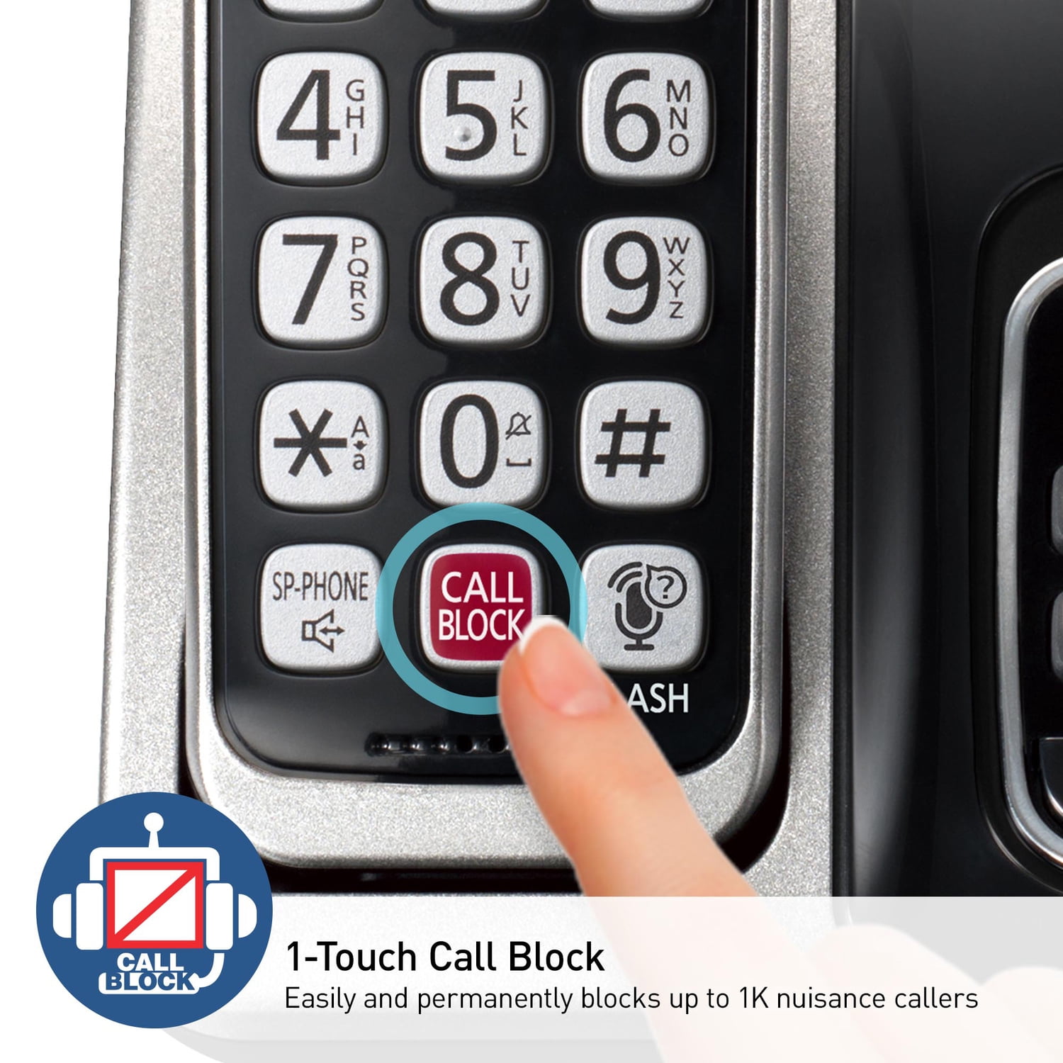 Panasonic KX-TGD86x Series Link2Cell Bluetooth Corded Cordless Phone with Answering Machine, 4-Handset, Black & Silver