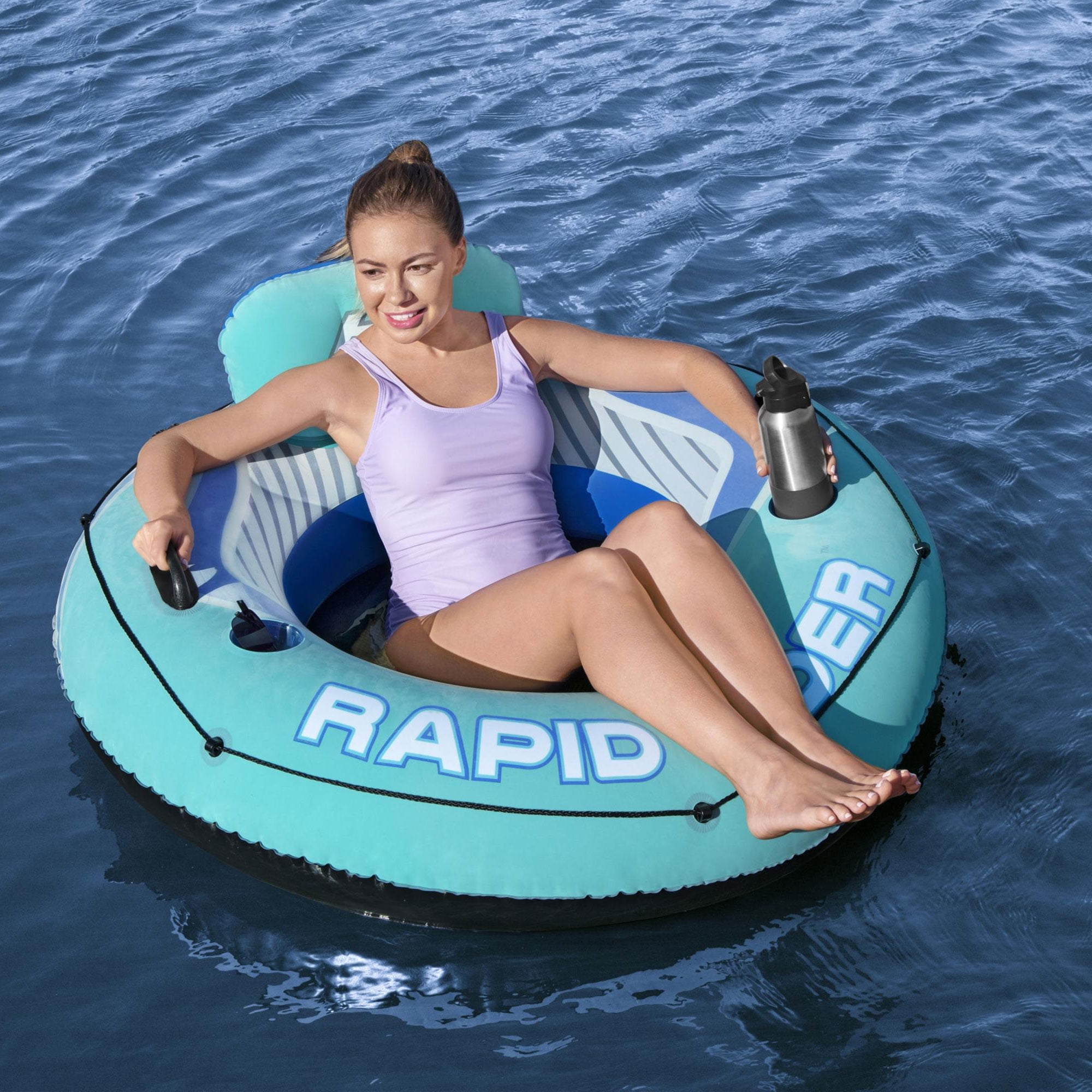 Bestway Hydro-Force Comfort Plush Rapid Rider Single River Tube Float, 48 In