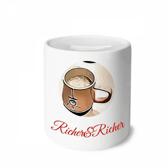 Effect Outline Mellow Drink Milk Tea Rich and Rich Bank Saving Box Coin
