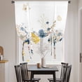 thumbnail image 3 of Navy Blue Spring Floral Tie Up Curtains for Windows, Adjustable Balloon Window Shades, Elegant Pastoral Flowers Watercolor Kitchen Window Treatments Farmhouse Short Curtains with Rod Pocket 42"x45", 3 of 8